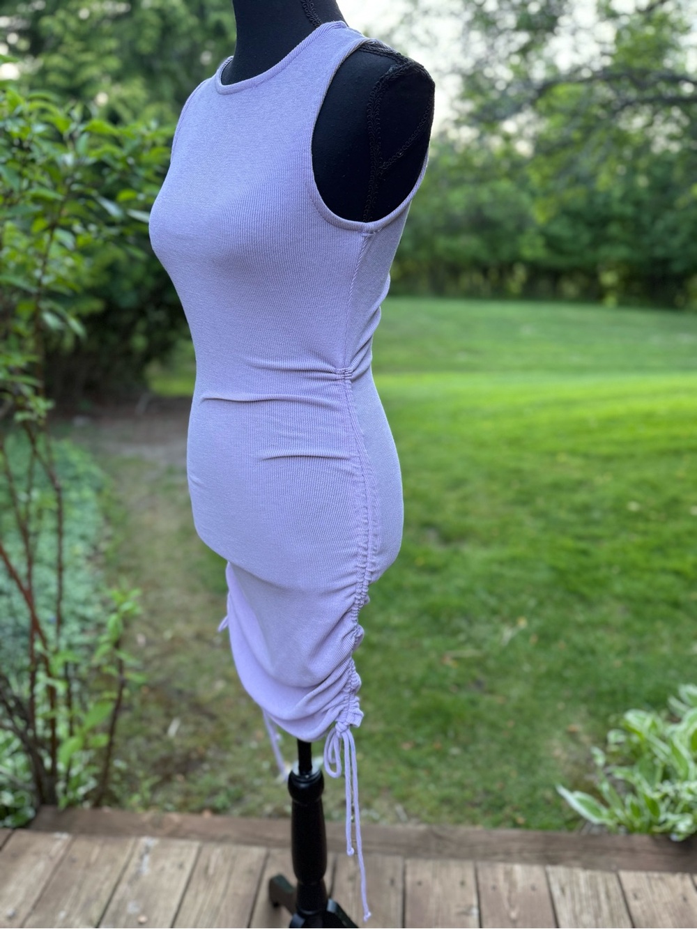 Sleeveless Ruched Bodycon Dress in Lavender size S Honey Bum Dress pre-owned . - Picture 11 of 16
